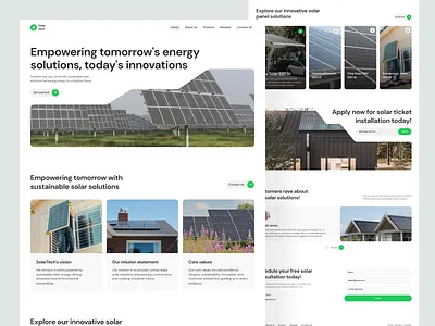 Solar Tech — Solar Panel Landing Page app company design eco friendly energy landing landing page mobile app solar solar company solar landing solar power solar systems solar website ui ui ux ux web design website website design