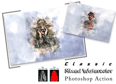 Classic Mixed Watercolor Photoshop Action photoshop tutorial