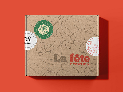 Kraft Box with Set of Different Stickers Mockup PSD branding