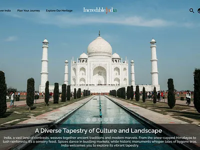 Revamping Incredible India: A User-Centric Journey branding content design incredible india india interface landing page mockup tourism travel ui ux design visual experience webpage design website