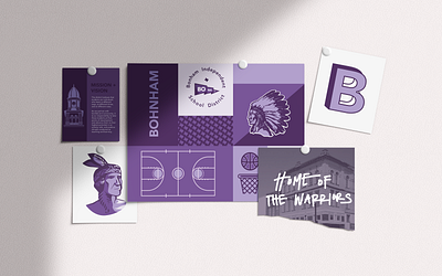 Bonham Branding branding graphic design illustration purple school design wall graphics