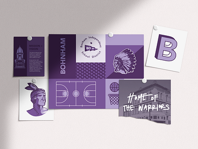 Bonham Branding branding graphic design illustration purple school design wall graphics