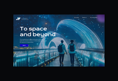Travel agency web concept ai artificialintelligence design space ui uidesign uxui webdesign