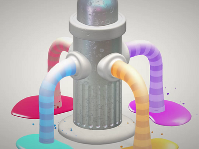 Creative Flow animation flow hydrant liquid loop particles puddle splinetool stripes threejs water web