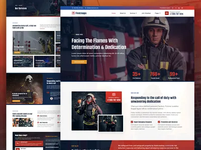 Website Design for Firefighter & Fire Department design elementor emergency fire alarm fire department fire prevention fire safety fire station firefighter firefighting fireman hazmat non profit protection rescue security template kit volunteer web design wordpress