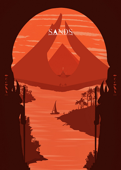 Sands A Desert Fantasy art artwork branding graphic design illustration logo noai orangey desert sky