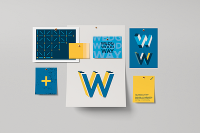 Wedgwood Branding band identity blue branding graphic design graphics school wall graphics yellow