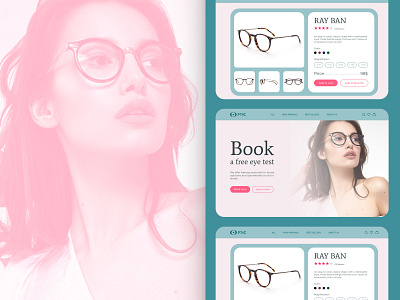 A Page for an optical store graphic design product card store ui ux