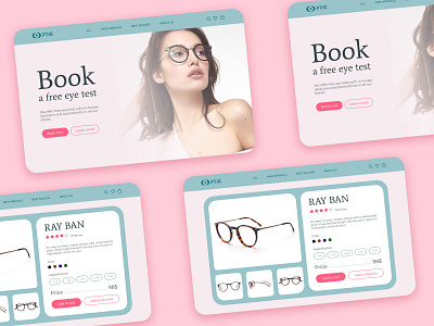 A page for an optical store graphic design optic product card store ui ux web design