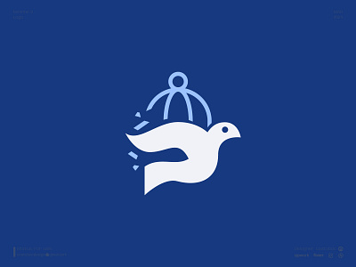 Free Bird logo bird branding cage design freedom icon illustration logo logodesign logotype minimal vector