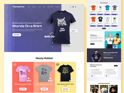 Tee Hive: T-Shirt Store Website branding graphic design ui ux web design