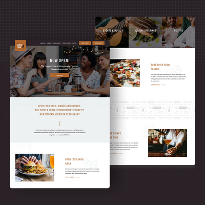 The Copper Crow UI Design branding identity illustration restaurant branding ui design ux design web design