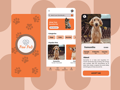 Pet Adoption App Frames