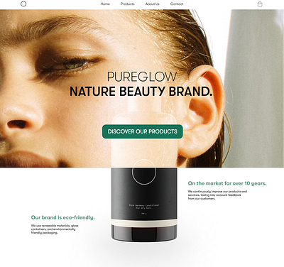 Web design for naturally cosmetic brand. branding freelance landing landing page logo typography ui ux web web design