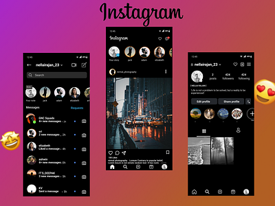 Instagram app Redesign app design instagram ui ux