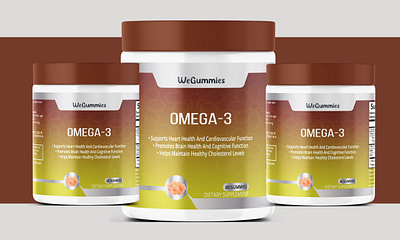 Omega-3 Gummies Label Design graphic design gummies label label supplement label