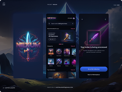 A Triple-A MMORPG NFT Marketplace. Pioneering Blockchain Gaming blockchain marketplace nft product design ui ux uxui