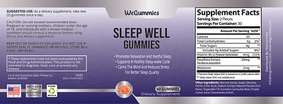 Sleep Well Gummies Label gummies label label product label supplement label whey protein label
