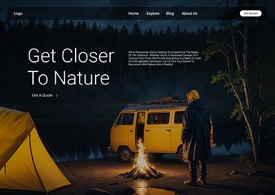 Camping Agency Landing Page banner camping agency landing page dailyui dailyui003 ui uidesign ux webpage