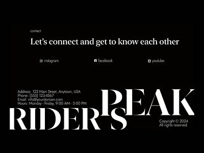 Footer for 'Rider's Peak Riding Club' design footer graphic design typography ui ux web design
