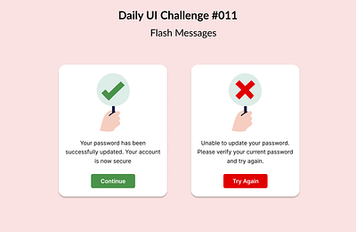 Flash Messages (Daily UI Challenge #011) app design daily ui dailyui figma flash messages ui ui challenge ui design uiux user interface user interface design web design