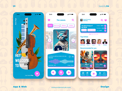 Relo Music App app app design design listen main screens music music app ui ui design