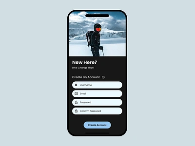 Sign Up Page app dailyui designchallenge graphicdesign snowboarding ui ux uxdesign uxdesigner