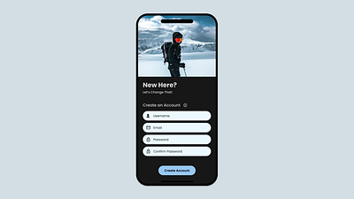 Sign Up Page app dailyui designchallenge graphicdesign snowboarding ui ux uxdesign uxdesigner