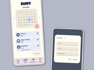 The Welcome Diaries App 3d illustration baby app brand design illustration product design ui ui design ux ux design