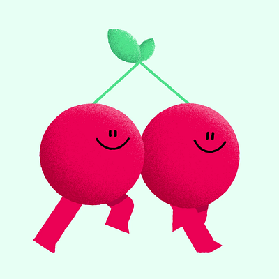 🍒 Cherry 🍒 2d animated animation character cherry design geometric graphic design illustration loop minimal motion motion graphics rig runcycle walkcycle