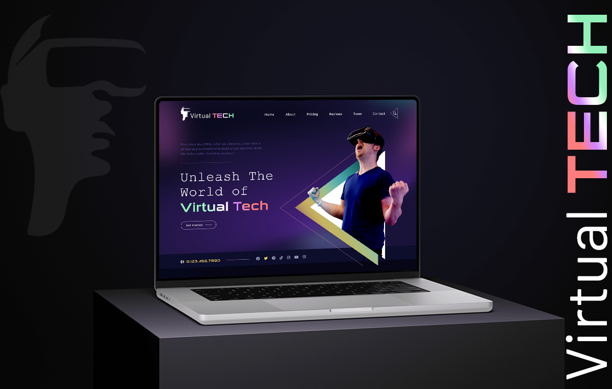 Virtual Tech Website robot web design tech website ui ui ux