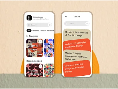 Online Course Application app design brutalism course app design course mobile app coursera courses app education graphic design illustration learning app mobile app mockup modern online course application online education app online learning ui ux ui ux design