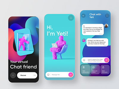 Virtual Chat Friend chat bot mobile design ui ux