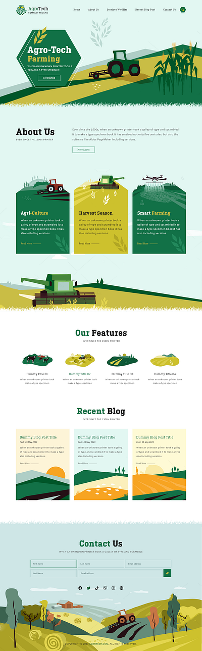 Agro Tech Website agricluture website agro tech website. illustrations web design website