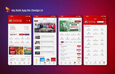 My Robi App Re-Design UI mobile operator my robi app my robi app high fidelity my robi home offer robi robi app interfaces robi apps robi wireframe uishots