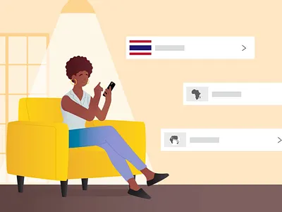 Illustrations of a series of animated videos adobeillustrator animatedvideos charactersillustration design esim homeinterior illustration mobilephone motiongraphics vector