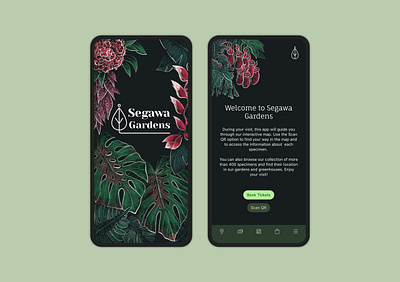 Segawa Gardens App app design botanical garden brand design illustration product design ui ui design ux ux design