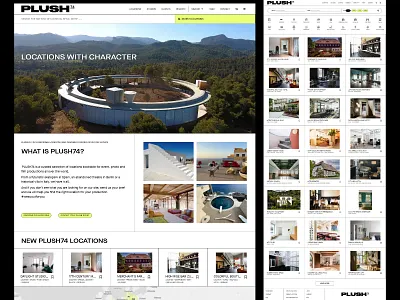 Plush74.com redesign 2024 directory filming locations production programming web development
