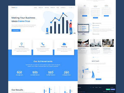 Business landing page, ui ux, website design in figma business website saas website ui