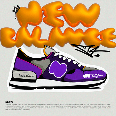 NB 574 adobeillustrator dibujo draw fanart illustration ilustración letters shoes throwup