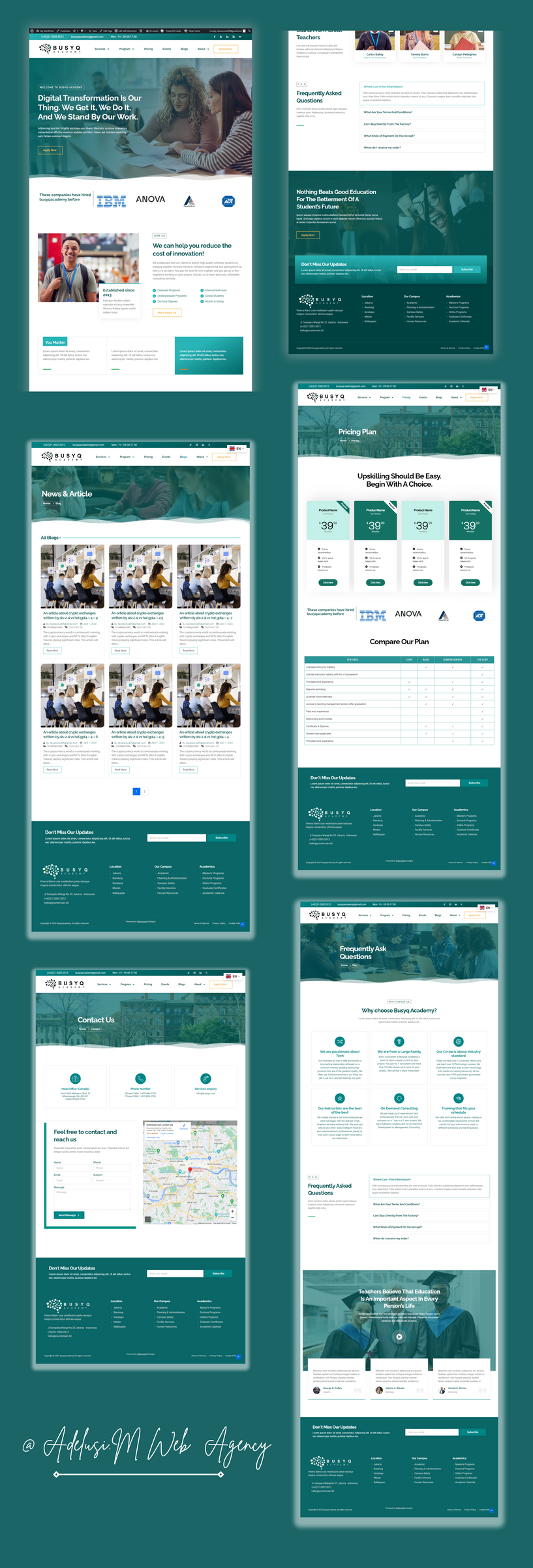 Example of Online Course Website Design Development