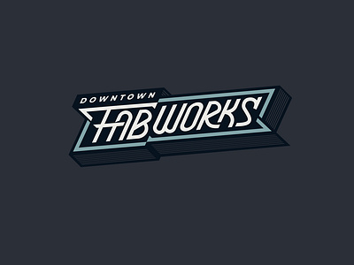 Downtown Fabworks Logo Design hand made logo typography