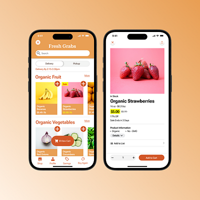 Daily UI Grocery Delivery App app dailyui design mobile ui uidesign userinterface ux uxdesign