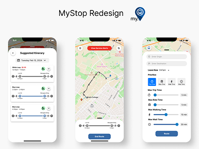 MyStop App Redesign app design figma ui ux