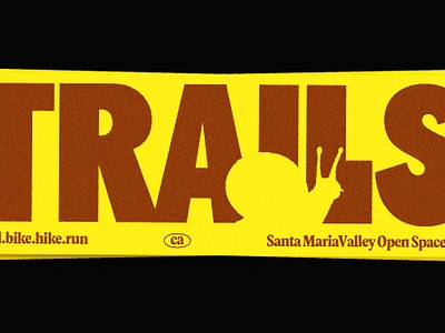 Orcutt Trails bike brown bumper sticker ca hike mountain bike nonprofit run snail sticker trail yellow