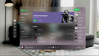 Apple_Vision_pro_Spotify_Dashboard #UI ui