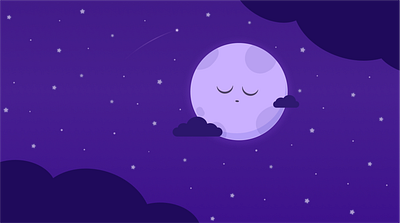 Nighttime artist artwork freelancer graphic design hire illustration moon portfolio purple ux