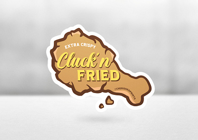 Cluck'n Fried Chicken Leg Sticker for Creative South chicken leg print design sticker