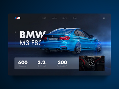 BMW M3 landing page cover bmw car cover dailyui dailyuichallenge design landing page ui ux
