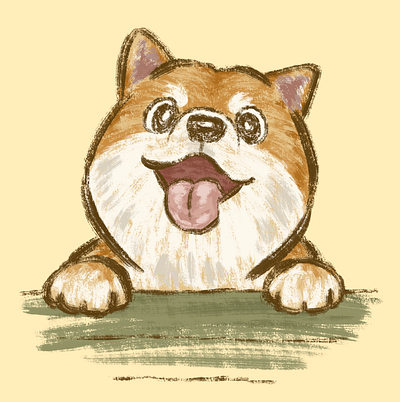 Happy Shiba Inu animal character dog illustration pet puppy